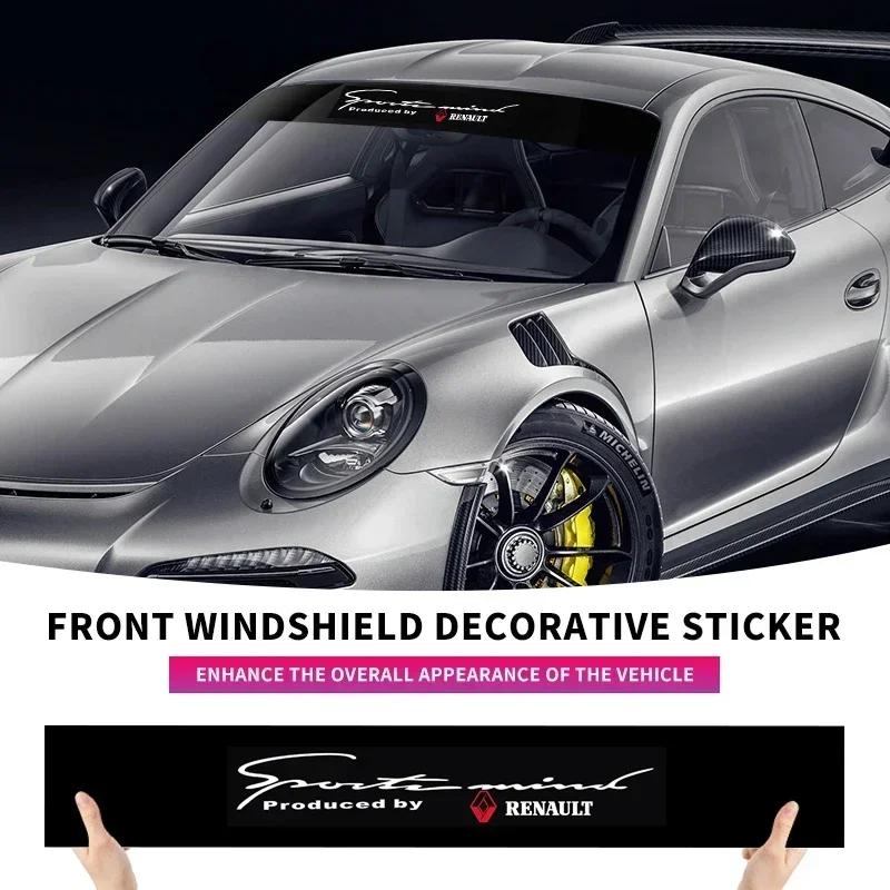 Car Front Windshield Stickers Auto Decorative Decals for Renault Sandero Captur Megane Twingo Duster Scenic Logan Laguna T444