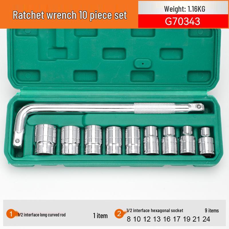 Car Repair Tool Set: Ratchet Wrench & Socket Combination