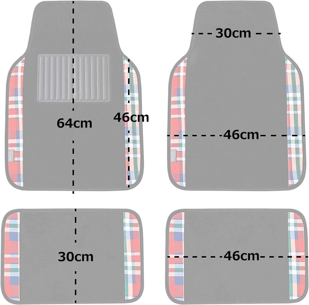 FH Group Group Tartan11 Plaid Trim Red Car Floor 64 x 46 30 x 46 Universal Fit for and Vans Imported from F14411PLAIDRED (FH International) Mats,
