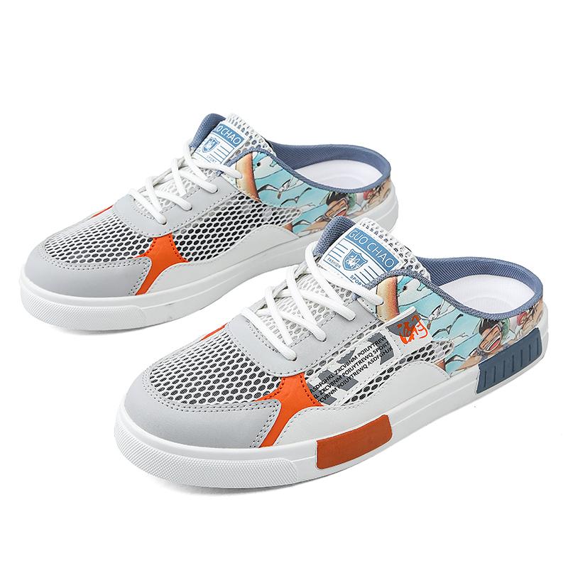 Sommer Neue Mesh Halbschuhe Übergröße Herren Ausgehöhlte Sport- und Freizeitschuhe Modische und Bequeme Outdoor-Sandalen