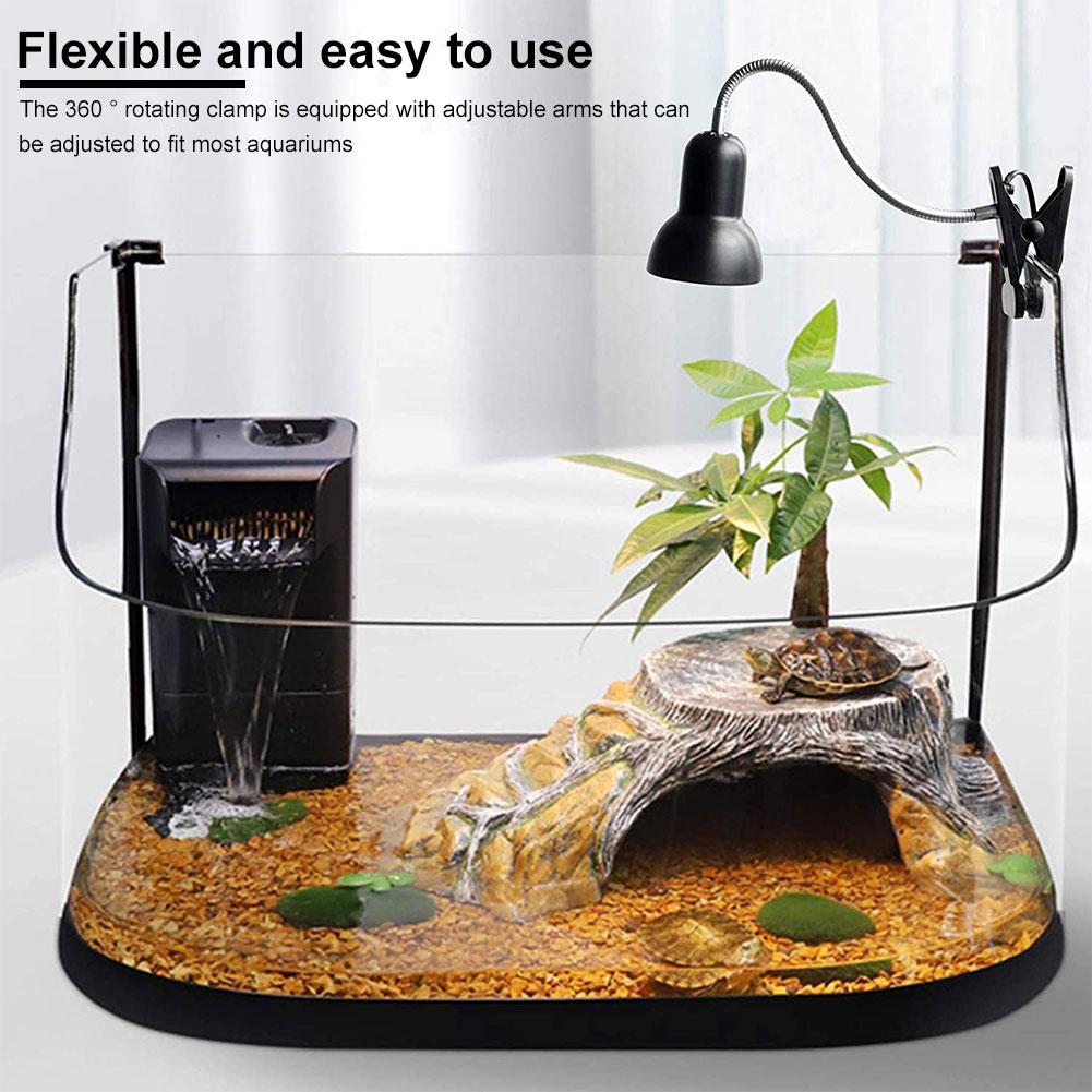 Wärmelampe für Reptil Schildkröte Aquarium Tank Heizlampen Halter mit Klemme Amphibien Reptil Lichtständer für Schildkröte/Schlange/Eidechse