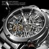 Luxury Man Watch Stainless Steel Skeleton Tourbillon Automatic Movement Mechanical Clock