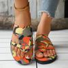 Fashion 2025 Summer Women Slippers Platform Sandals Fashion Open Toe Shoes Slip on Colorful Beach Shoe Ethnic Style Lightweight Slippers