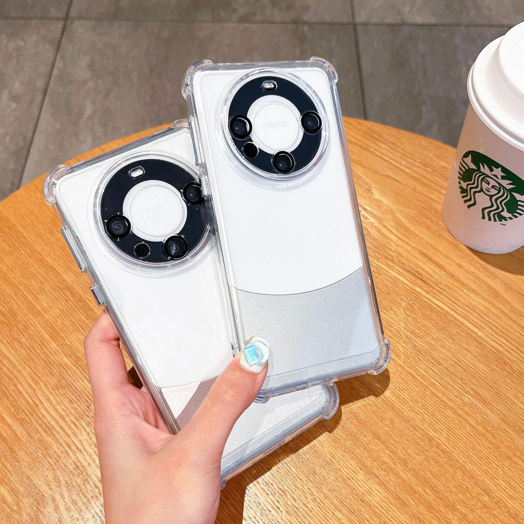 Four-corner Airbag Drop Protection Suitable for Huawei Mate60pro Acrylic Transparent Phone Case Mate60 with Lens Film