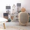 Wallpaper Cartoon House Hut Wallpaper Children'S Room Kindergarten Decorative Sticker Pvc Self-Adhesive