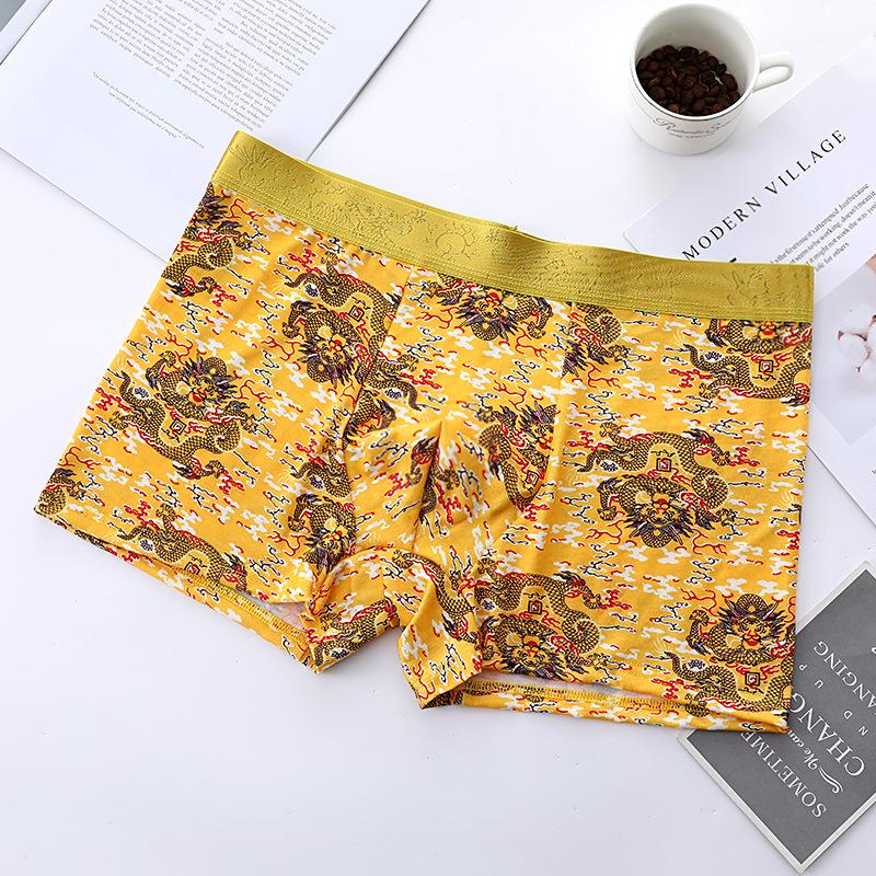 

Мужские дышащие боксеры-брифы с принтом дракона - Молодежное модное нижнее белье XXXL