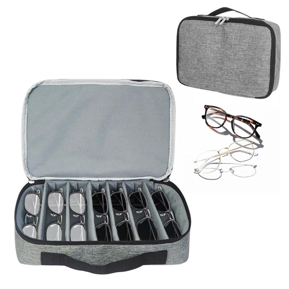 Removable Partitions Glasses Organizer Adjustable Slot Sunglass Storage Pouch