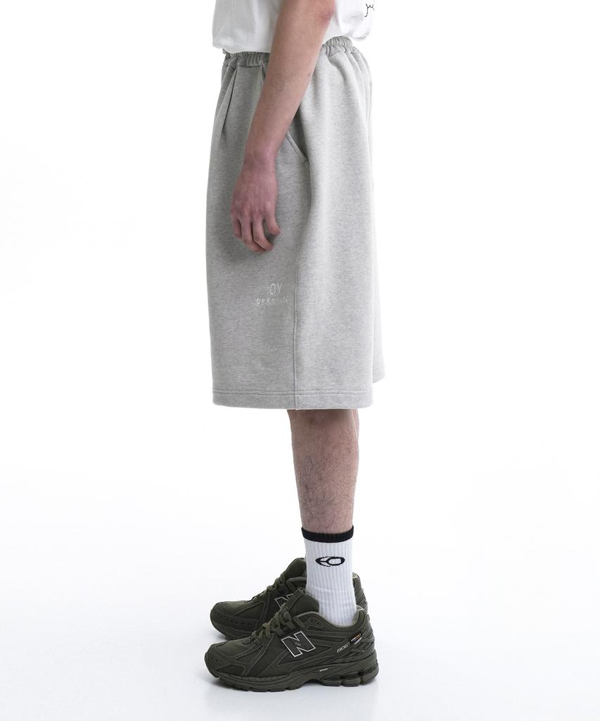 Oy B.S Logo Half Sweat Pants-Light Gray