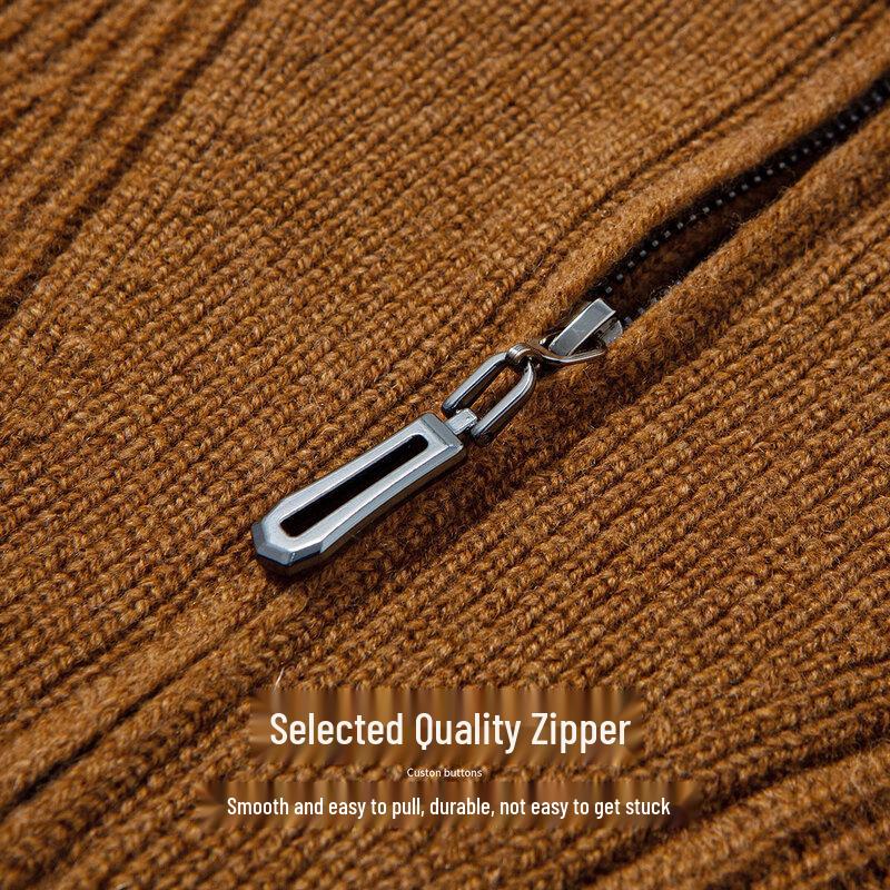 Hodo Men's 100% Merino Wool Half-Zip Turtleneck Sweater