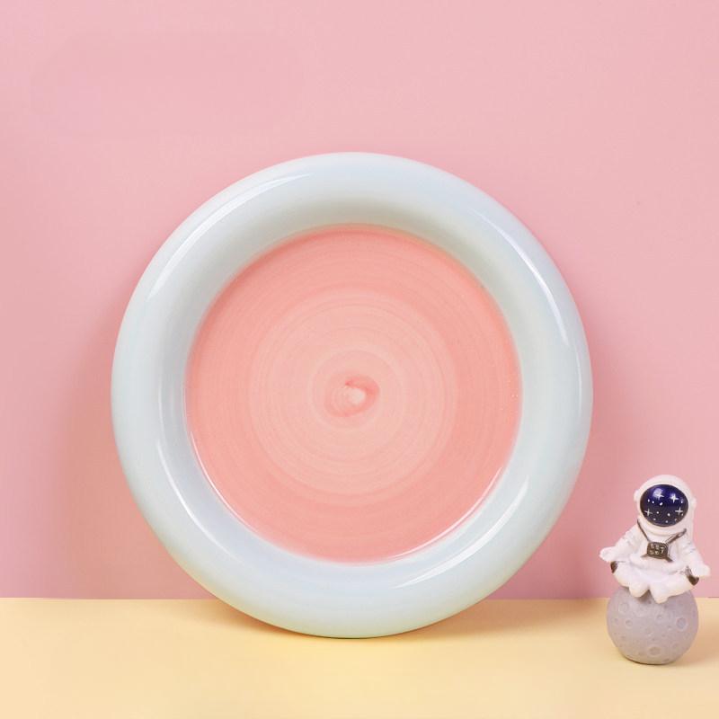 Dessert High Beauty Plate Home Desktop Atmosphere Decoration Colorful Bowl Nail Art Display Plate Cat Bowl Ceramic Grain Bowl