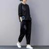Spring and Autumn Plus Size Sweater Suit Women Loose Printing Casual Sports Two-piece Suit Women