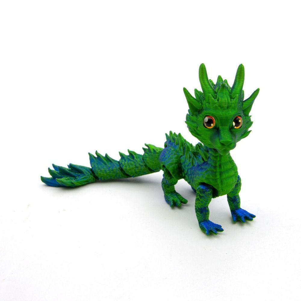 Home Office 3D Printed Dragon Long Haired Dragon Action Figure Dragon Model Toy  Desktop Ornament