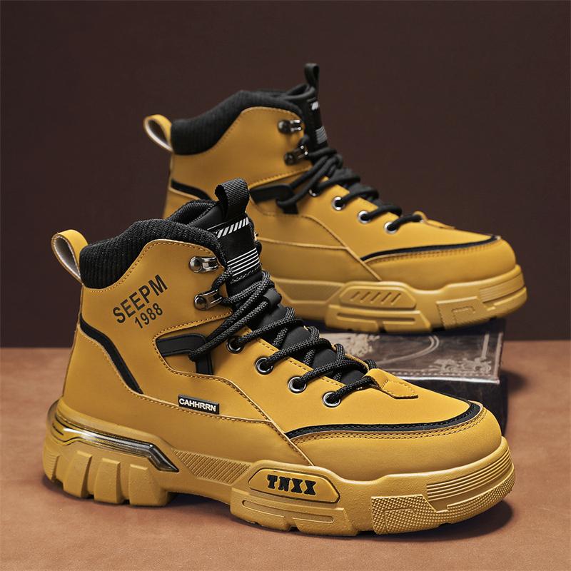 Fashion CYYTL Mens Boots Ankle Casual Shoes Leather Cowboy Combat Tactical Winter Motorcycle Chelsea Work Outdoor Hiking Designer Luxury
