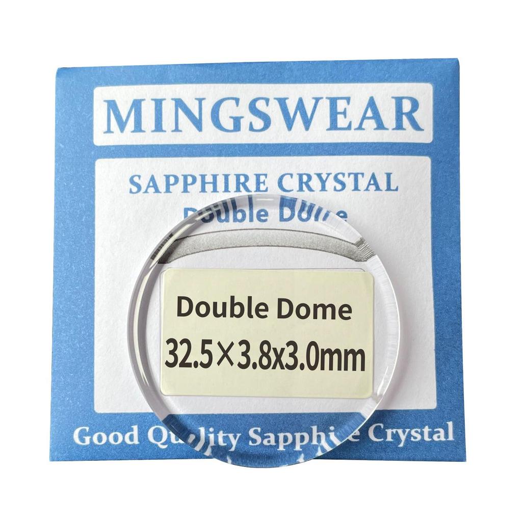 Sapphire Double Bubble Scratch-Resistant Watch Glass 30-39.5mm, 3.0mm Thickness, Crystal Lens Face Cover.
