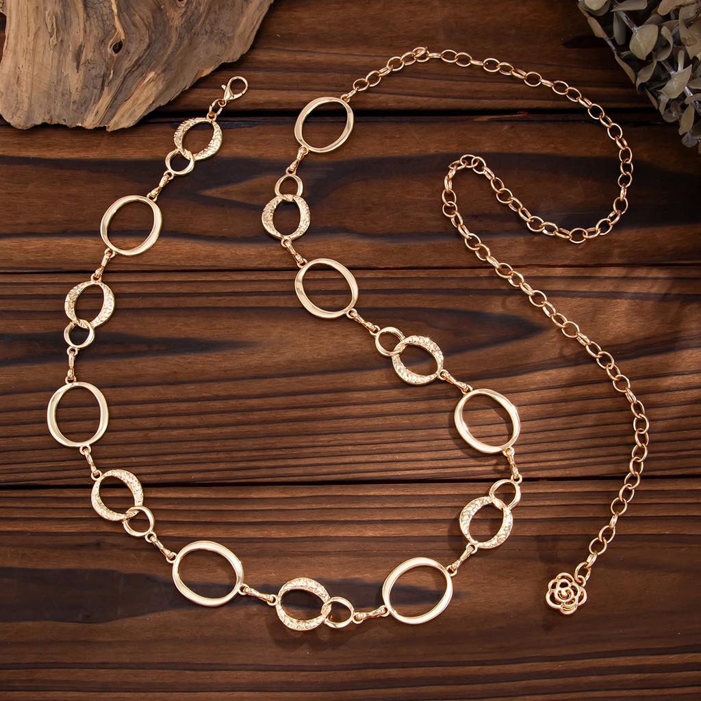 Stile Punk Catena Metallizzata Pieghettata in Vita Gioielli per il Corpo Regolabili Oro Argento Accessori Sexy per Donne Stile Etnico Retrò Cinture per la Vita