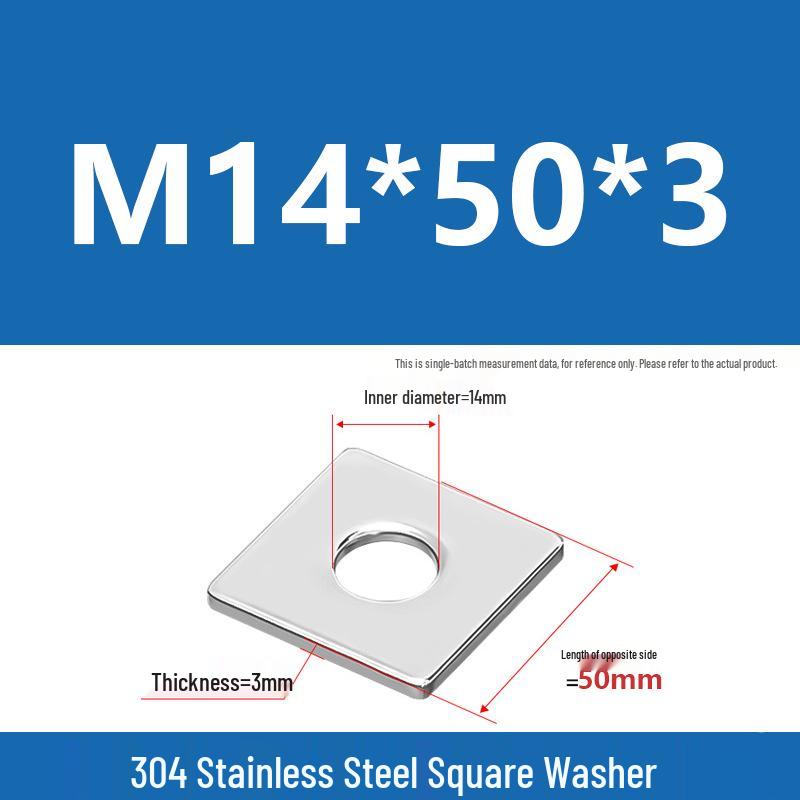 304 Stainless Steel Thickened Square Washer for Curtain Wall (M4-M16)