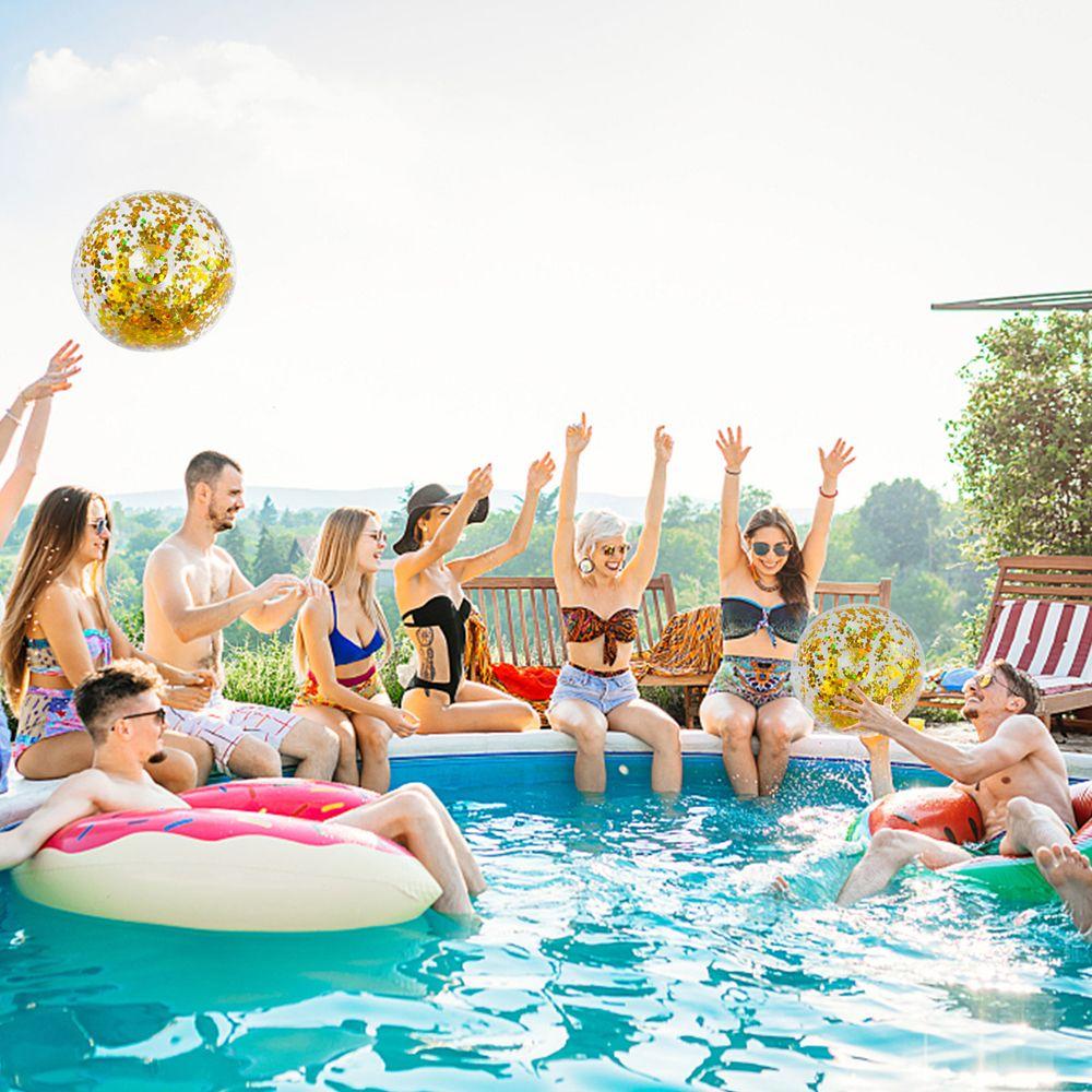 Confetti Glitters Clear Transparent Swimming Pool Toy Beach Ball Water Balloons Water Playing Ball