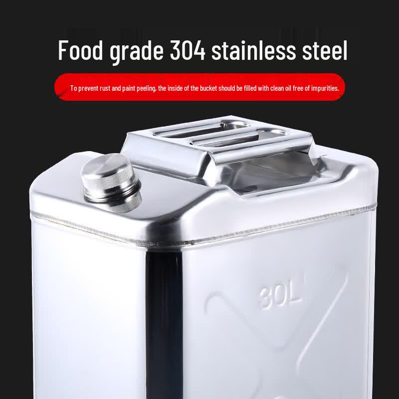 30L 304 Stainless Steel Square Fuel Can