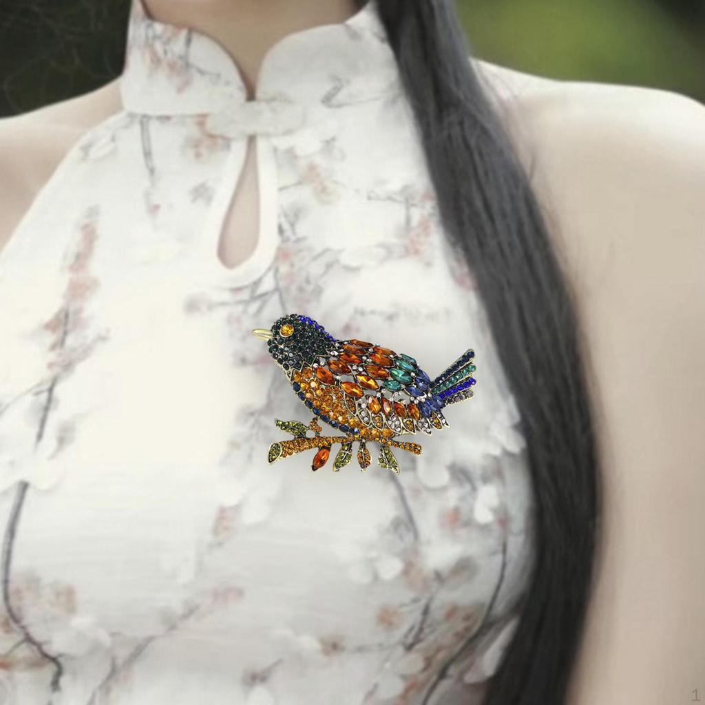 Animal Birds Brooch Pin Rhinestone Jewelry Lapel for Bridal Women Wedding