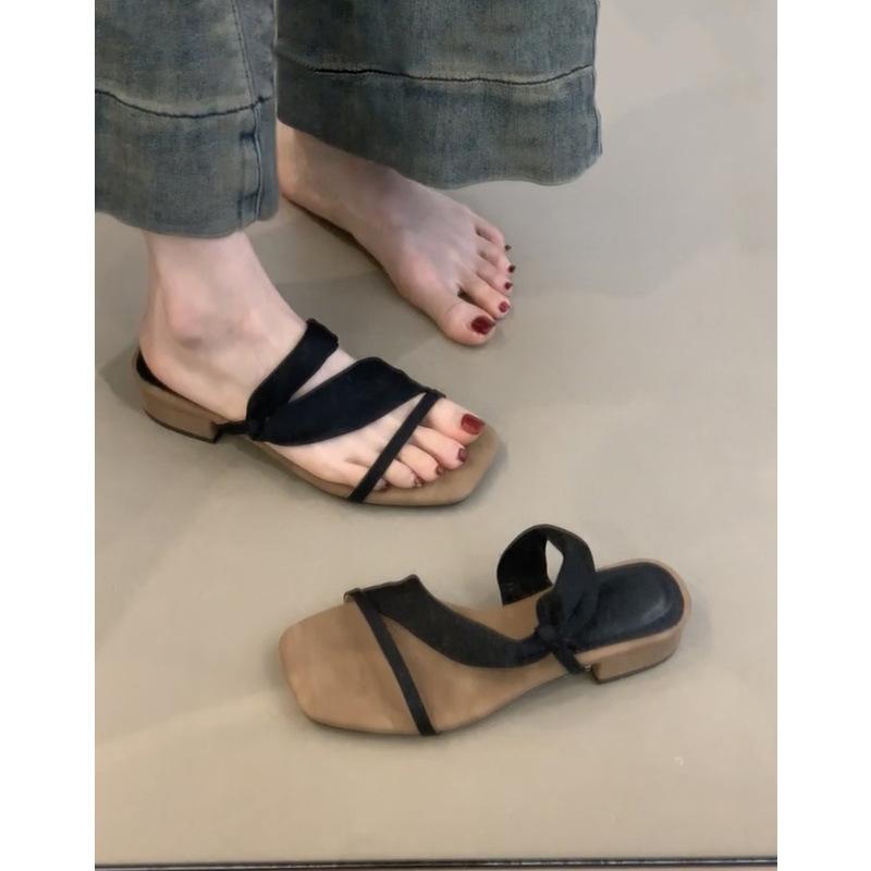 Versatile but not tired feet thick heel Roman sandals women's new open-toed high heels French sandals