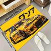 Japanese Street Racing Design Area Rug, for Living Room, Bedroom, Game Room Decor - Vibrant Yellow & Black Sports Car Art Mat