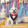 Formal Dog Tuxedo, Dog Bandana Collar with Bow Tie Costume for Small Dogs - Adjustable Dog Suit for Parties & Weddings