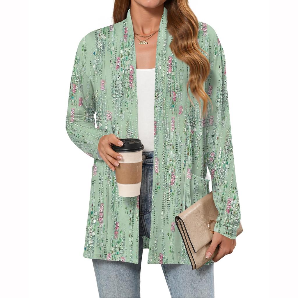 Women's Lightweight Cardigan Sweaters Open Front Long Sleeve Casual Loose Thin Cardigans With Pockets