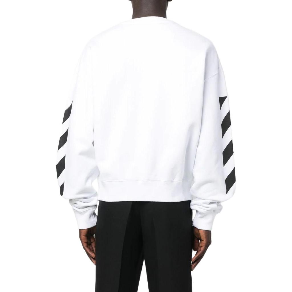 Off-White Diagonal Helvetica Oversized Sweatshirt White Men Tops OMBA058C99FLE0010110