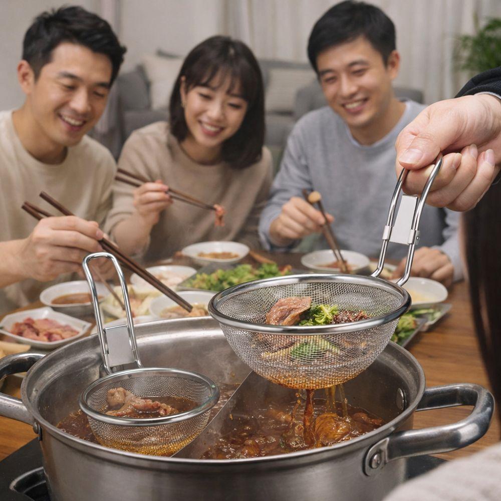 Wall-mounted Frying Filter Basket Stainless Steel Hot Pot Strainer  Noodle Preparation