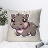 Baby Hippo Moo Deng Pillow Case Square Pillow Bedroom Sofa Leisure Comfort Cushion Car Living Room Home Decoration