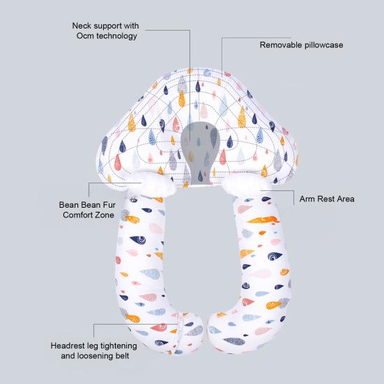 Almofada para Moldar a Cabeça de Bebê Recém-Nascido Design Dupla Face Almofada de Dormir Suporte Anti-Cabeça Chata Respirável
