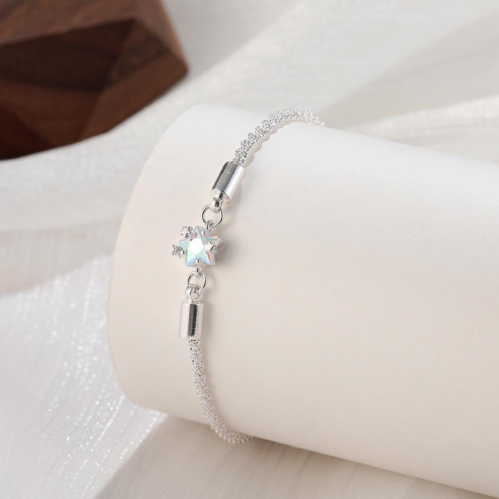925 Silver Three-Layer Chain Circle Bracelet For Women Simple Exquisite Gift Wedding Accessories