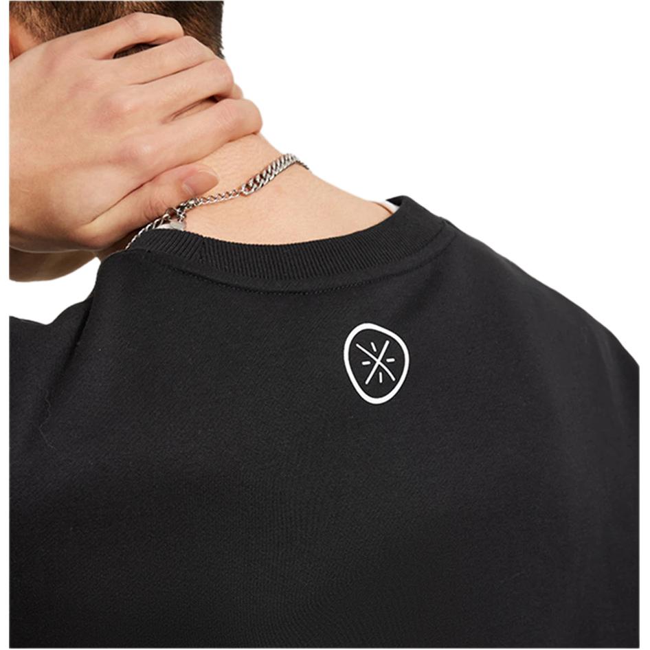 Li Ning Wade Series Letter Print Sports Casual Loose Sweatshirt Men sweatshirt Graphite-Grey AWDU277-8