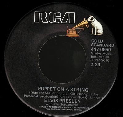 7inch Record ELVIS PRESLEY - Puppet On A String 4470650 RCA UK Pop Used