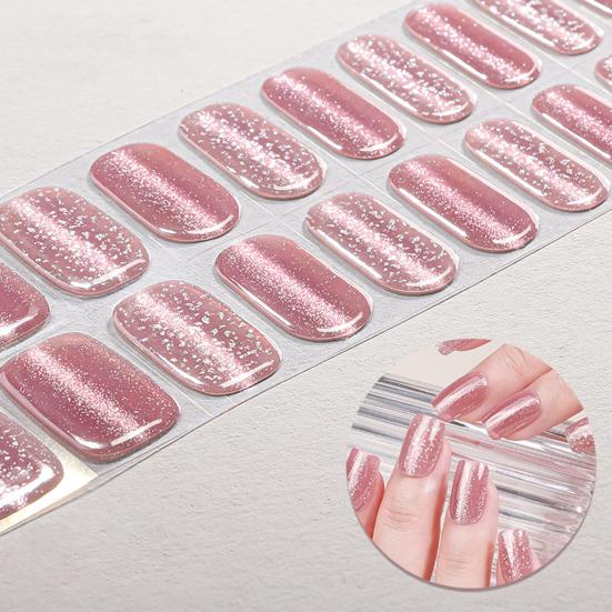 Tiras de Esmalte com Glitter com Lixa Fácil de Aplicar Remover Autoadesivas Unha Inteira Feminina Adesivo para Unhas Manicure Caseira Decoração DIY Nail Art Wrap