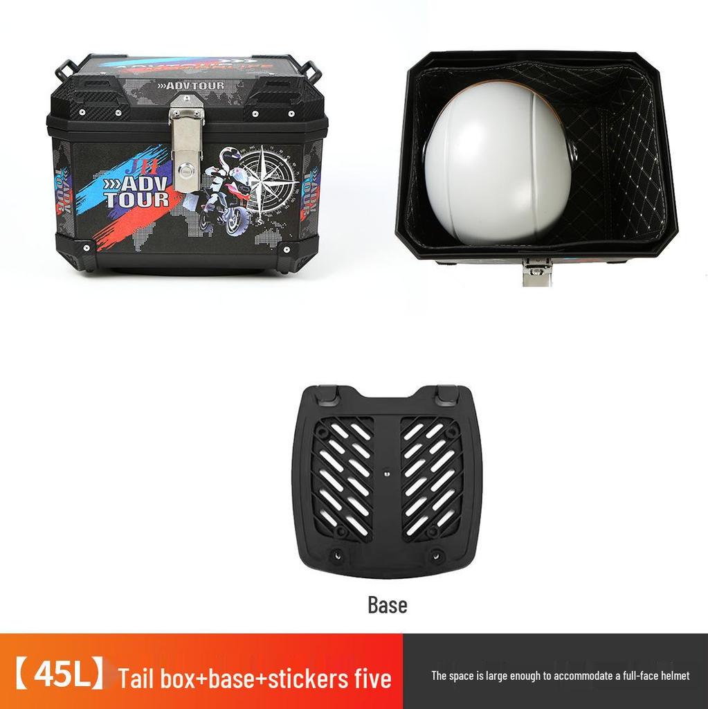 Universal Detachable Motorcycle Tail Box - Large Capacity, Waterproof Rear Trunk for Bikes