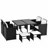 Seating Group for 8 People Poly Rattan Garden Set Seating Set Black