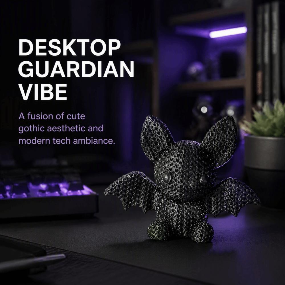Crochet-Style Mini Knitted Texture Bat Figurine Gothic Dark-Style Bat Statue Halloween Party