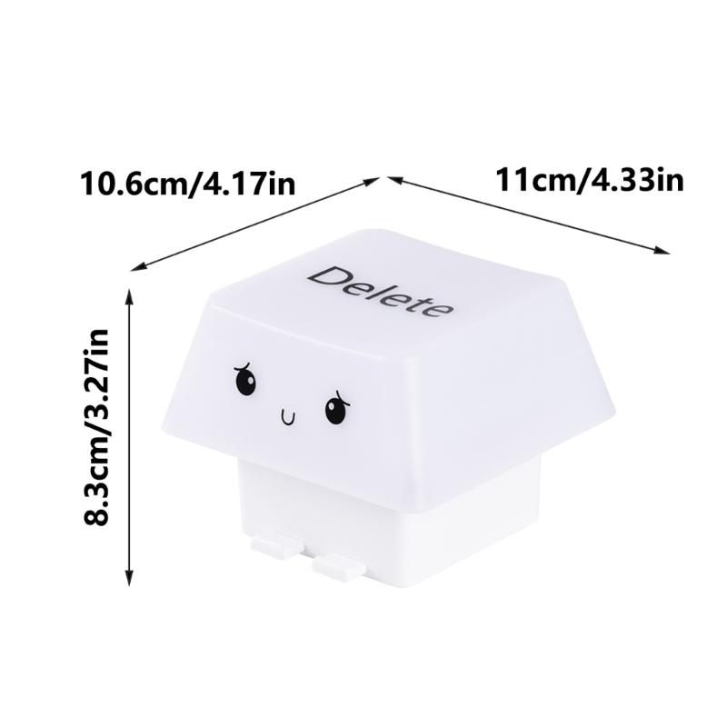 Multifunctional USB Charged Deletes Keycap Night Light Builts In Smartphone Stand 1200mAh Battery Adjustable Illumination