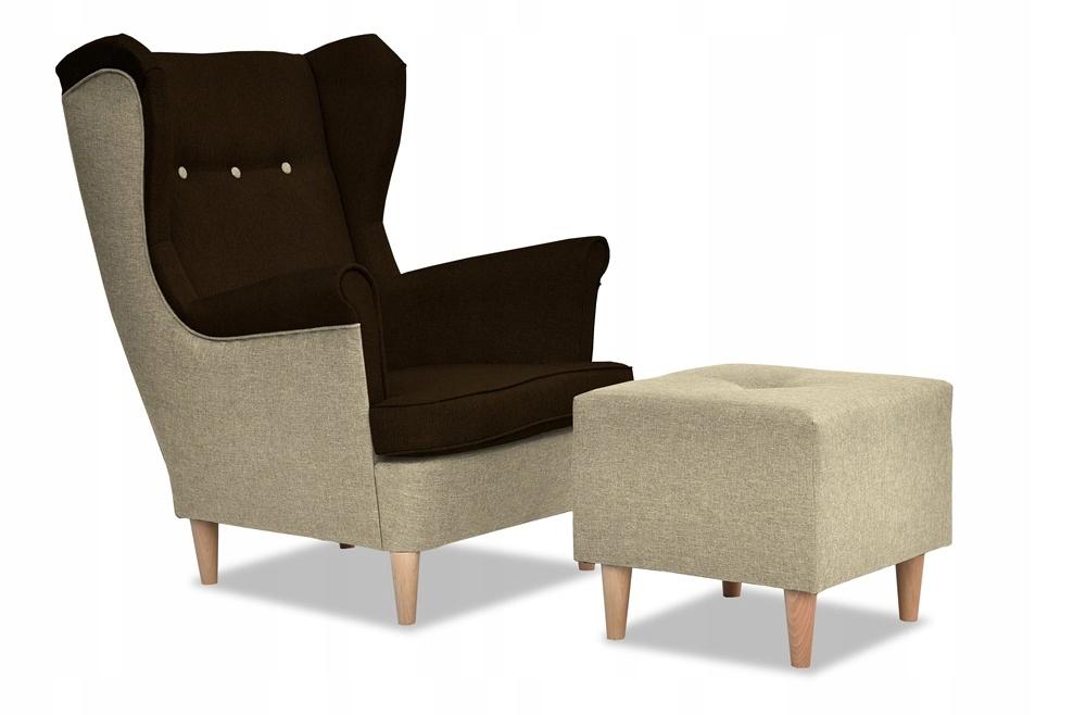 Fotel uszak ARI DUO skandynawski Family Meble piaskowo brązowy beżowy