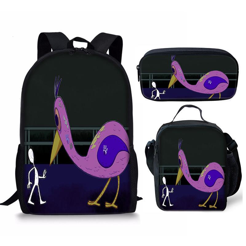 Hip Hop Beliebt Lustig Banban Garten 3D Druck 3 Stück/Set Schüler Schultaschen Laptop Tagesrucksack Rucksack Umhängetasche Lunchtasche Federmäppchen