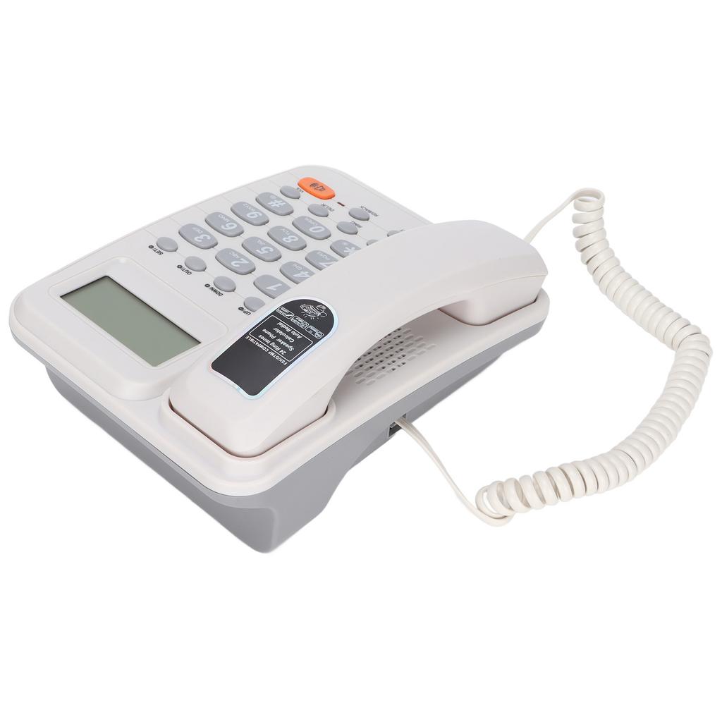 KXT2029CID Office Phone Office Hotel Home Fixed Landline Support Free Battery Extension Interface(White )