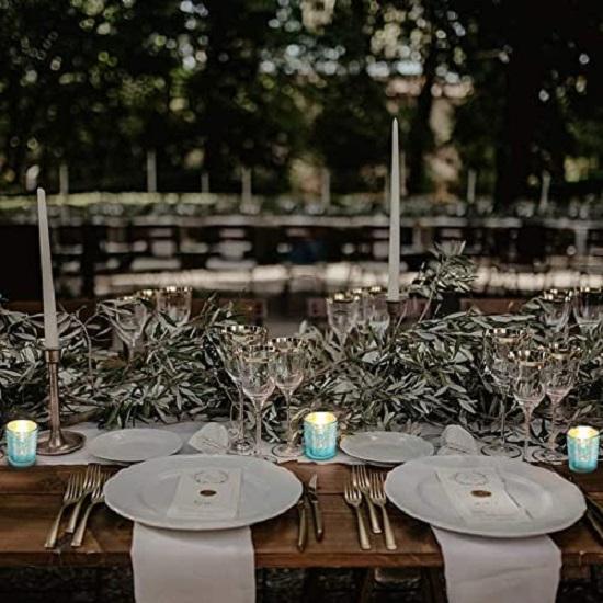 Glas Blaue Quecksilber Votiv Teelichthalter für Diwali und Weihnachten (Packung mit 6) - Heimdeko Geschenkartikel, Dekoration