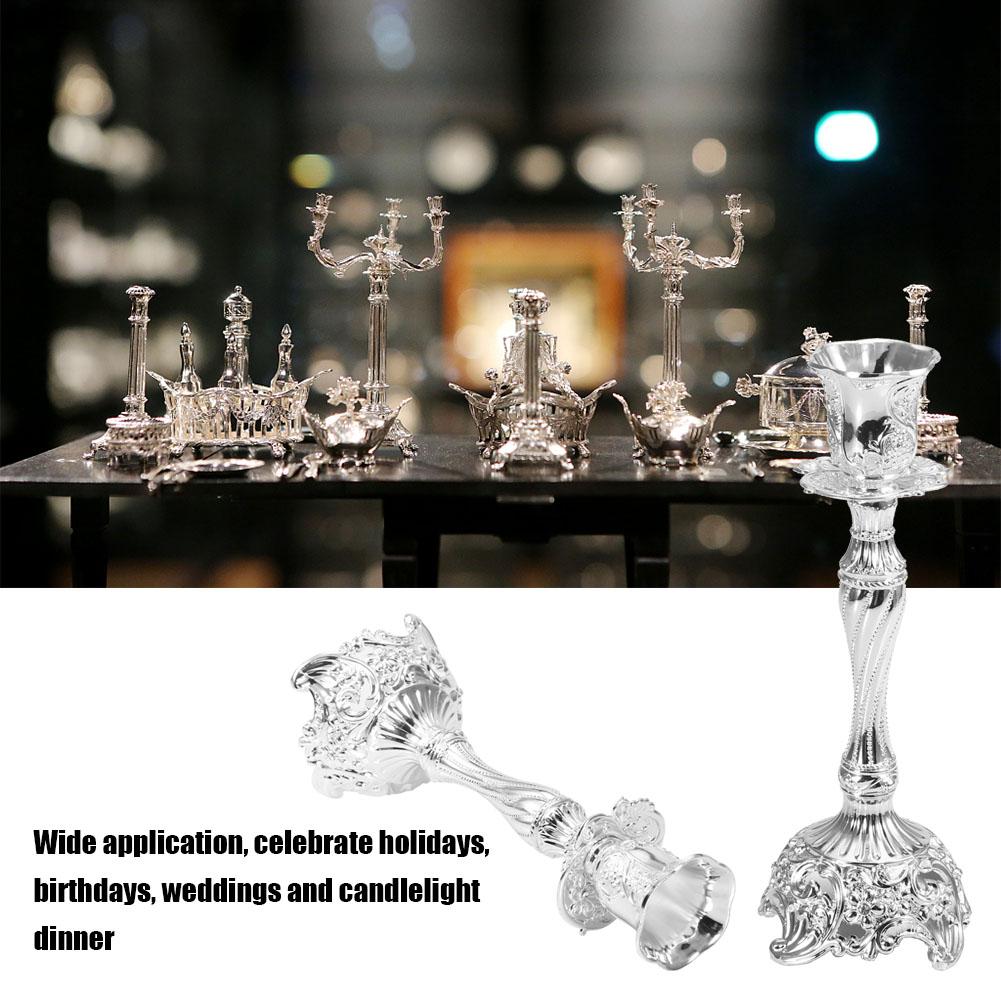 1 Pair European Style Classical Candlestick Holder Set Single head Candlestick Candle Holder
