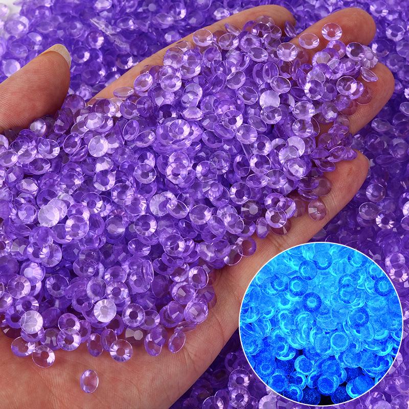 Round Resin Flat Bottom Drill Transparent Bottom Luminous Nail Drill Diy Mobile Phone Violent Bear Loose Diamond Accessories Accessories
