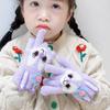 5-12 Years Winter Children Girl Knitted Warm Soft Cartoon Rabbit Full Finger Outdoor Lovely Girl Gloves