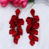 Red Blue Colors Long Tassel Petals Earrings For Women Girl's Earing Lady Temperament Brincos Pendientes