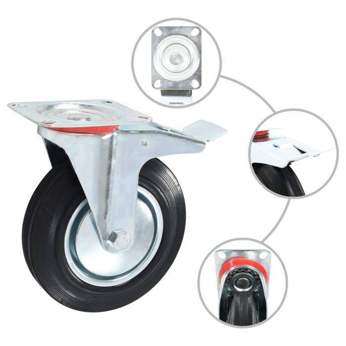 VidaXL 16 pcs Roulettes pivotantes 200 mm