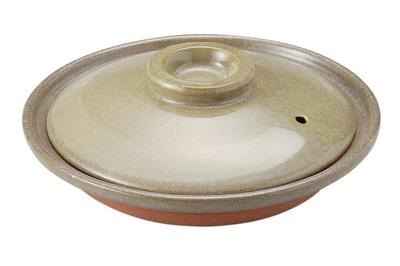 Santo Banko-yaki Functional Earthenware Pot, Kyoto Style, 15569, Yanagawa Pot with Lid