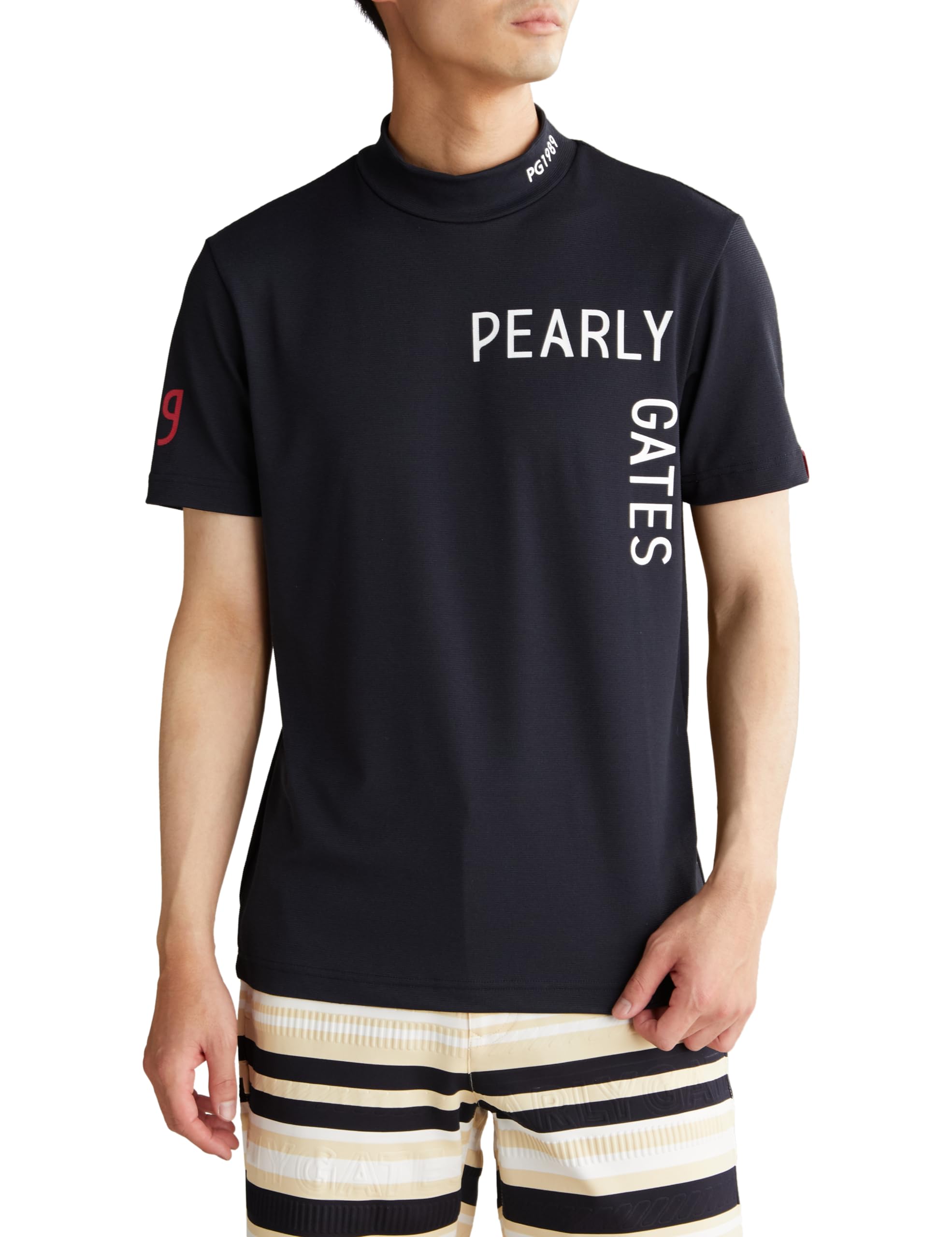 

short sleeve high neck shirt Golf innerwear Navy 5 [Pearly Gates] Men s (plain, reversible) / / 053-4167401 120_Dark [L]